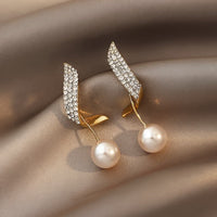 LARKSPUR | CRYSTAL PLUME PEARL EARRINGS