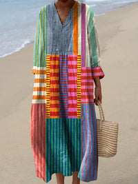 Rossa | Vintage Geometric Dress
