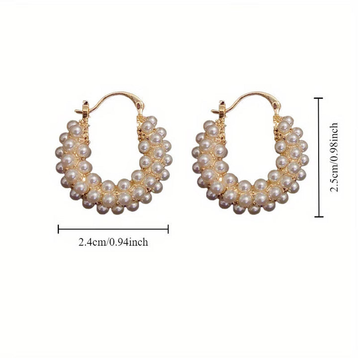 LYANNA | LAYERED PEARL HOOP EARRINGS