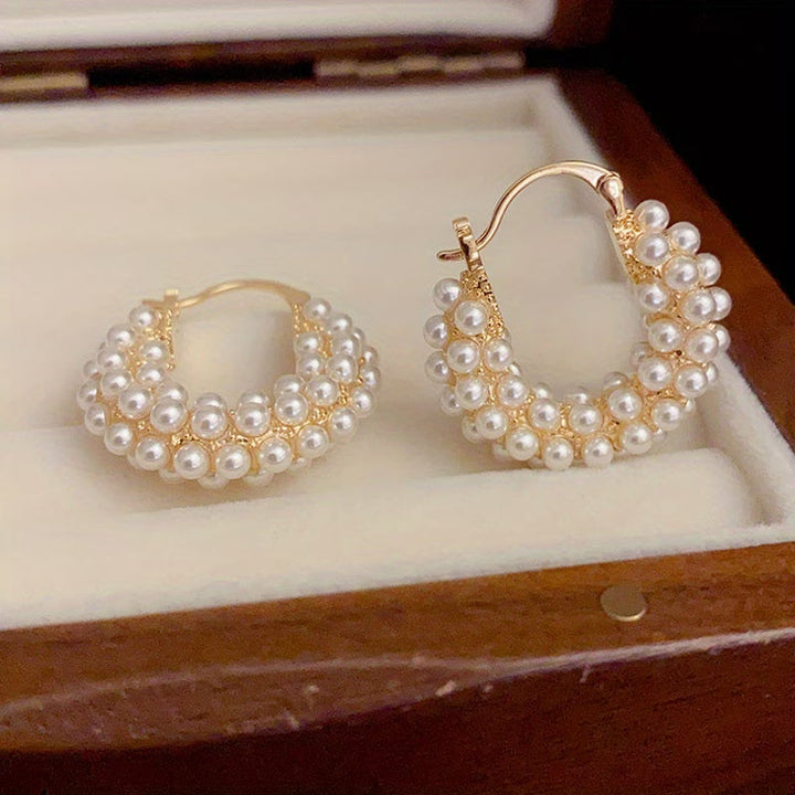 LYANNA | LAYERED PEARL HOOP EARRINGS