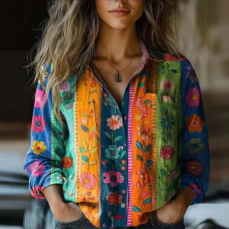 Emma | Vintage Printed Blouse