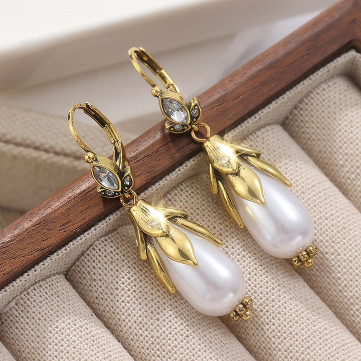 FERN | VINTAGE BOTANICAL PEARL EARRINGS