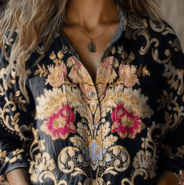 Stephanie | Collared Floral Shirt