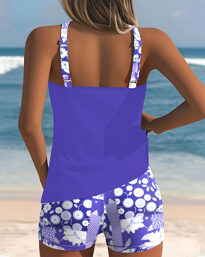 Lynne - Floral Print Two-Piece Swim Set