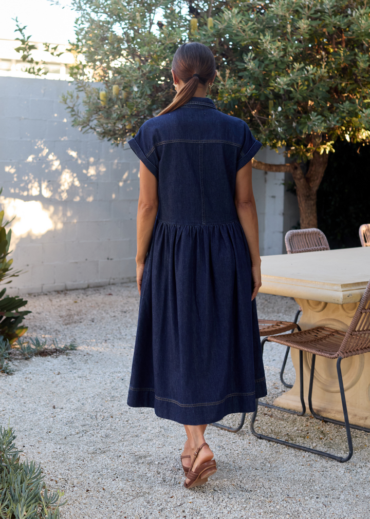 Annia | Deep Indigo Midi Dress