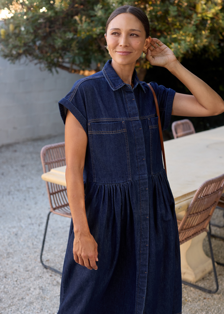 Annia | Deep Indigo Midi Dress