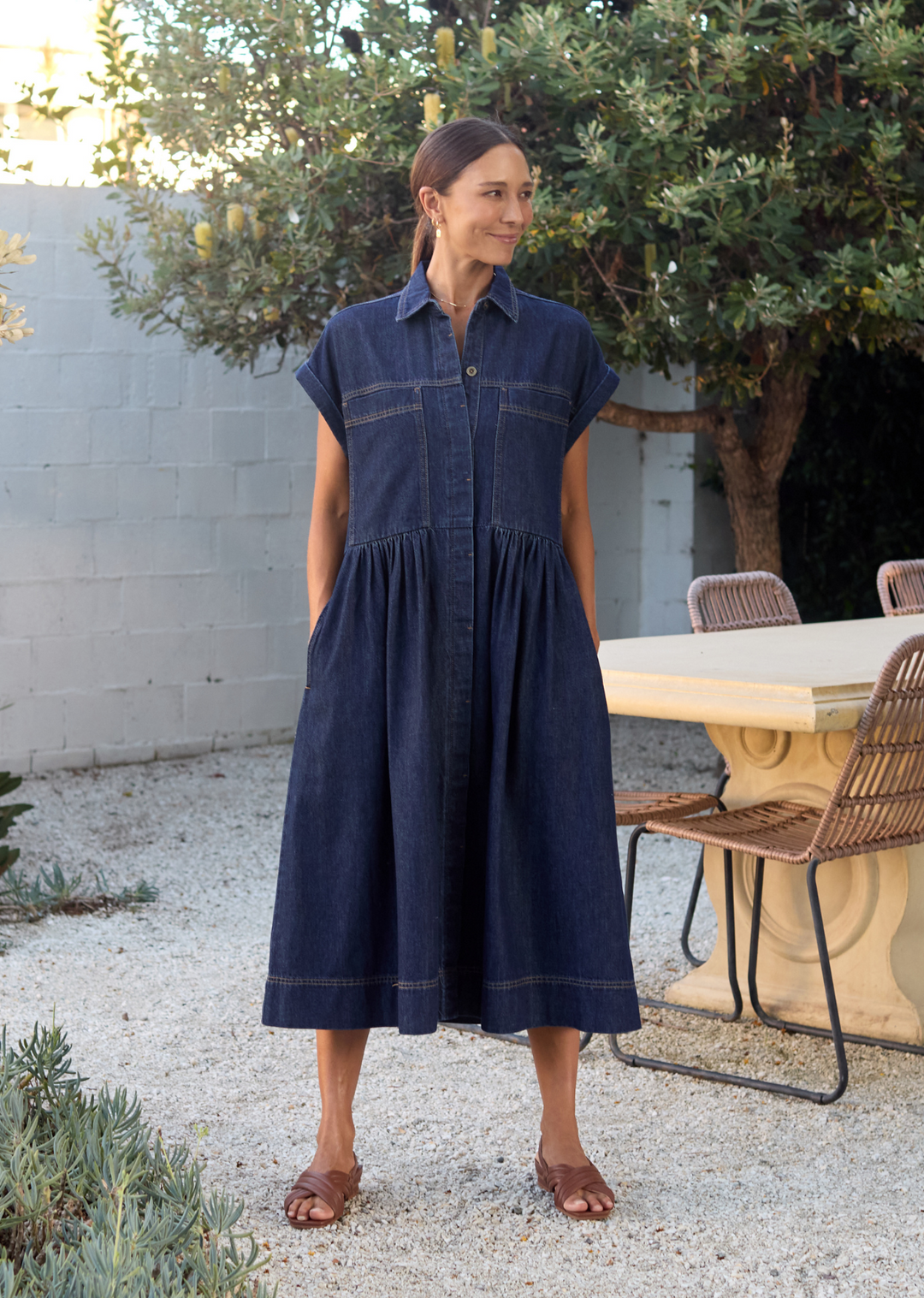 Annia | Deep Indigo Midi Dress