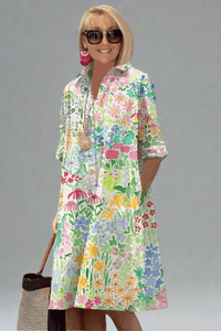Natalie – Luxury Floral Summer Midi Dress for Effortless Style
