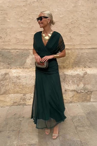Mela | Elegant V-Neck Maxi