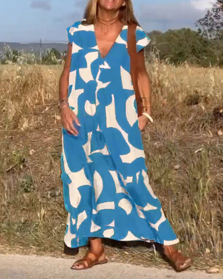Amelia | Printed V-Neck Dress