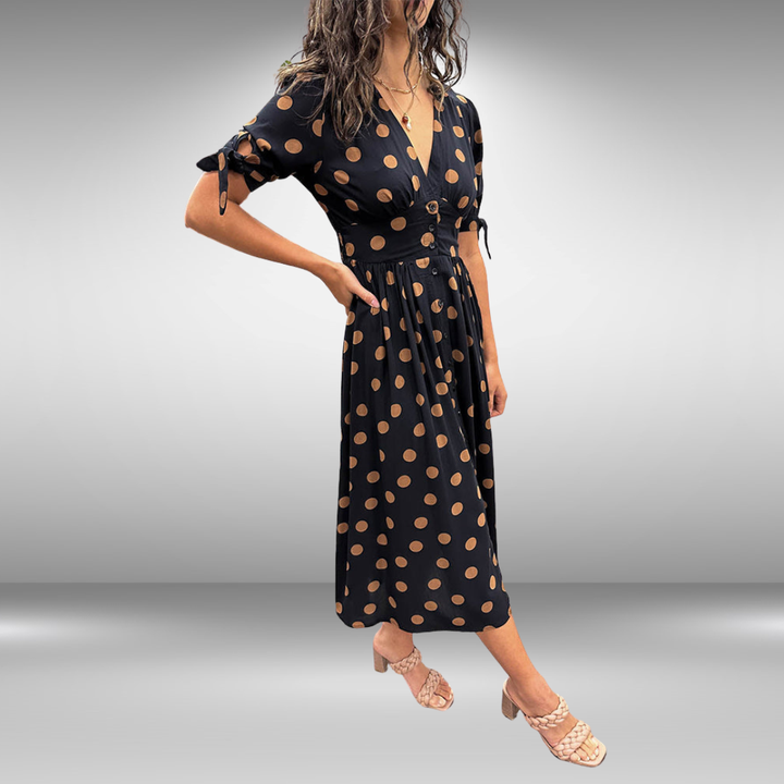 Monique | Elegant Polka Dot Dress