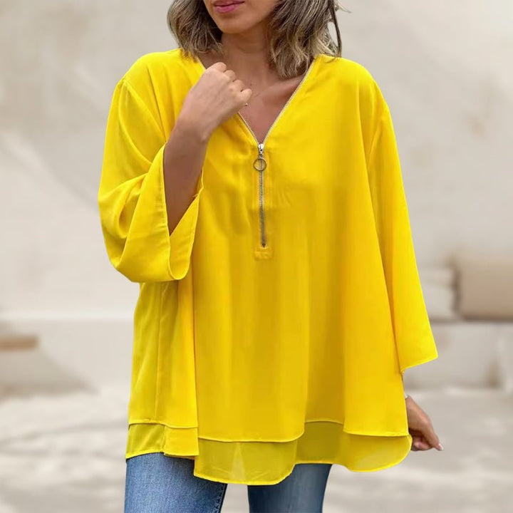 Lorelai | Chiffon Zipper Blouse