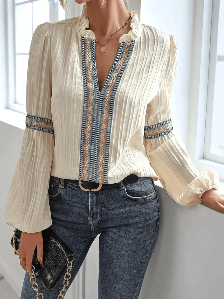 Pohima | Graceful V-Neck Blouse
