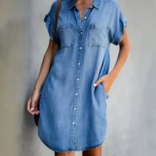 Janina | Relaxed Denim with Belly Coverage Dress