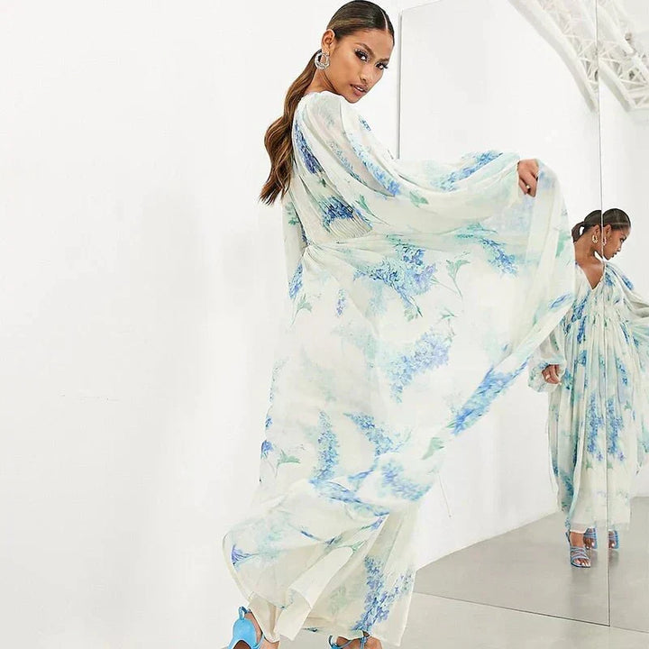 Athena | Floral Drawstring Maxi Dress