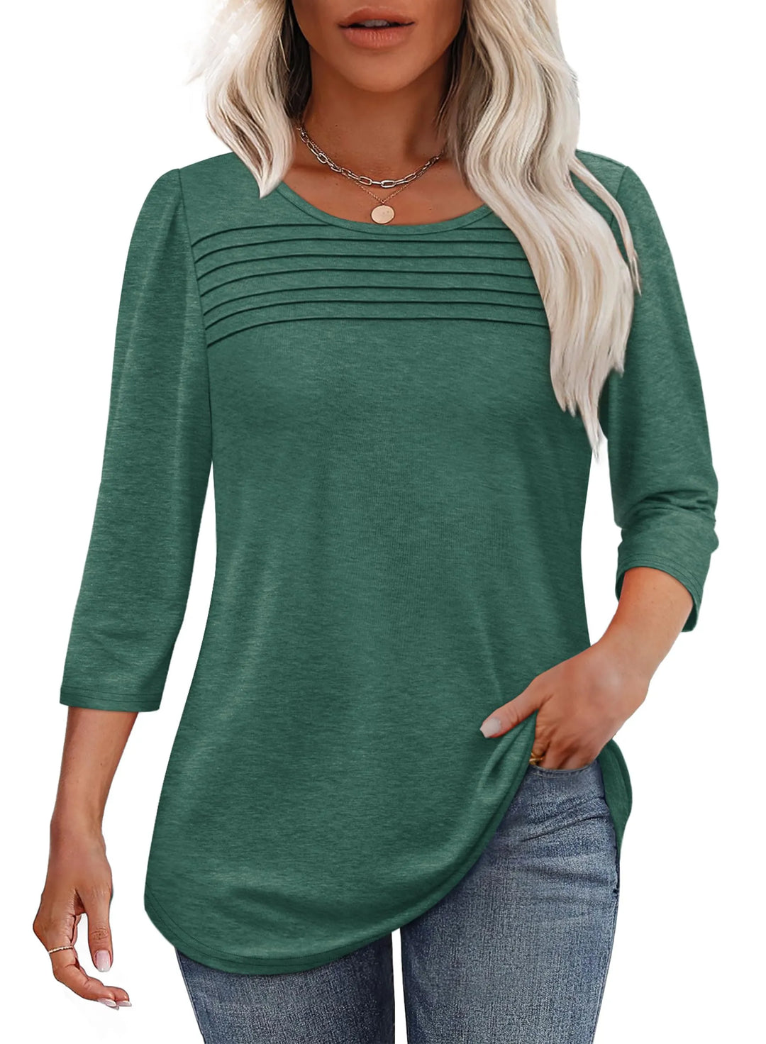 Monalisa | Pleated 3/4 Sleeve Top