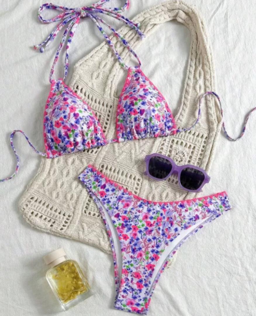 Valerie - Vibrant Lace Neck-Tie Bikini