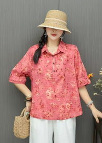 Amanda | Casual Floral Art Blouse
