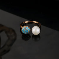 TALIA | PEARL AND TURQUOISE BEAUTY RING