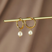 MILA | ESSENTIAL PEARL HOOP EARRINGS