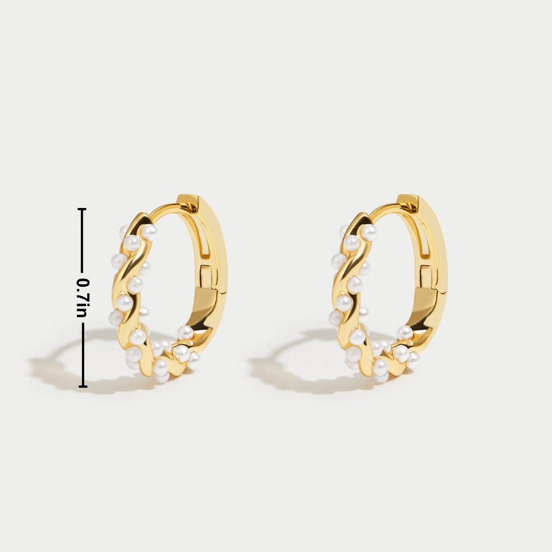 TWYLA | TWIRLED PEARL HOOP EARRINGS